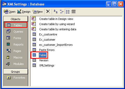 XML eGateway Settings DB